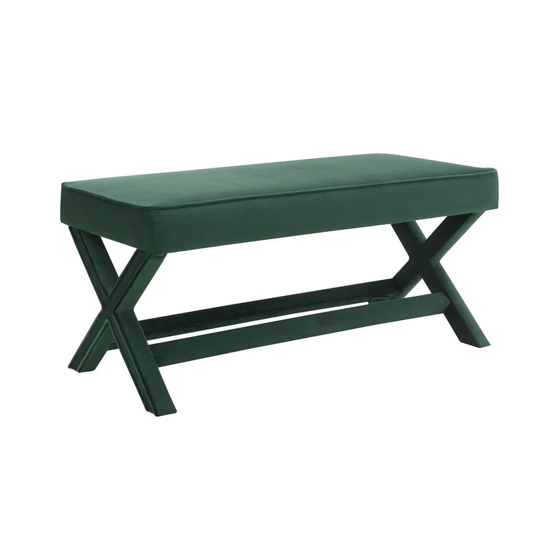Comfort Double Bench Upholstered With X Crossed Legs by HouseOfZazla