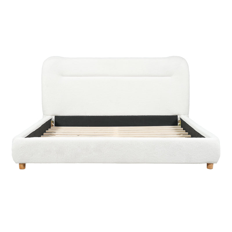 Minimalist Curved Headboard Teddy Bear Plush Bed, Queen by HouseOfZazla