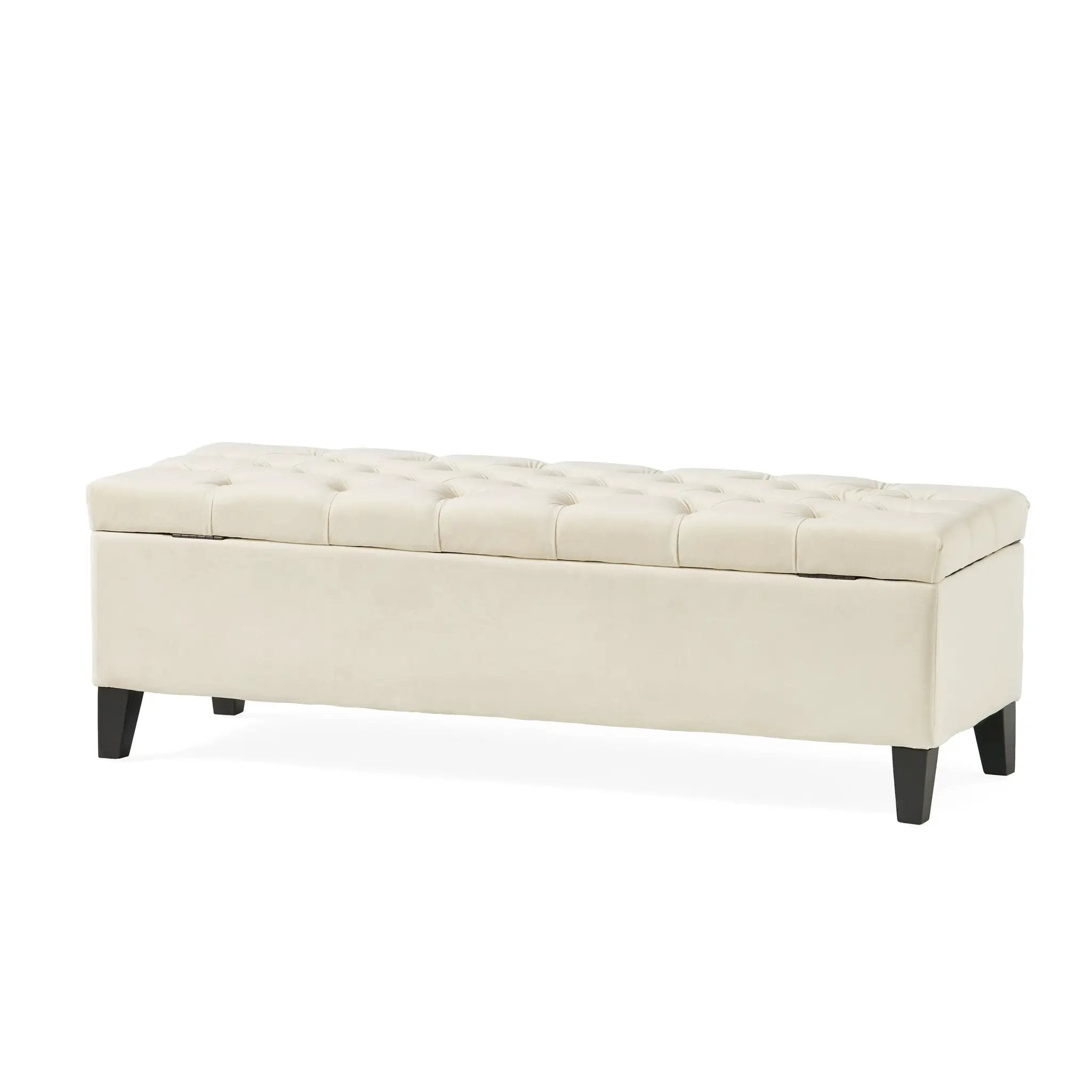 Button Tufted and Diamond Stitched Storage Ottoman by HouseOfZazla