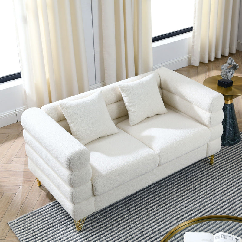 Oversized 2 Seater Sectional Sofa With Deep Seating And 2 Pillows by HouseOfZazla