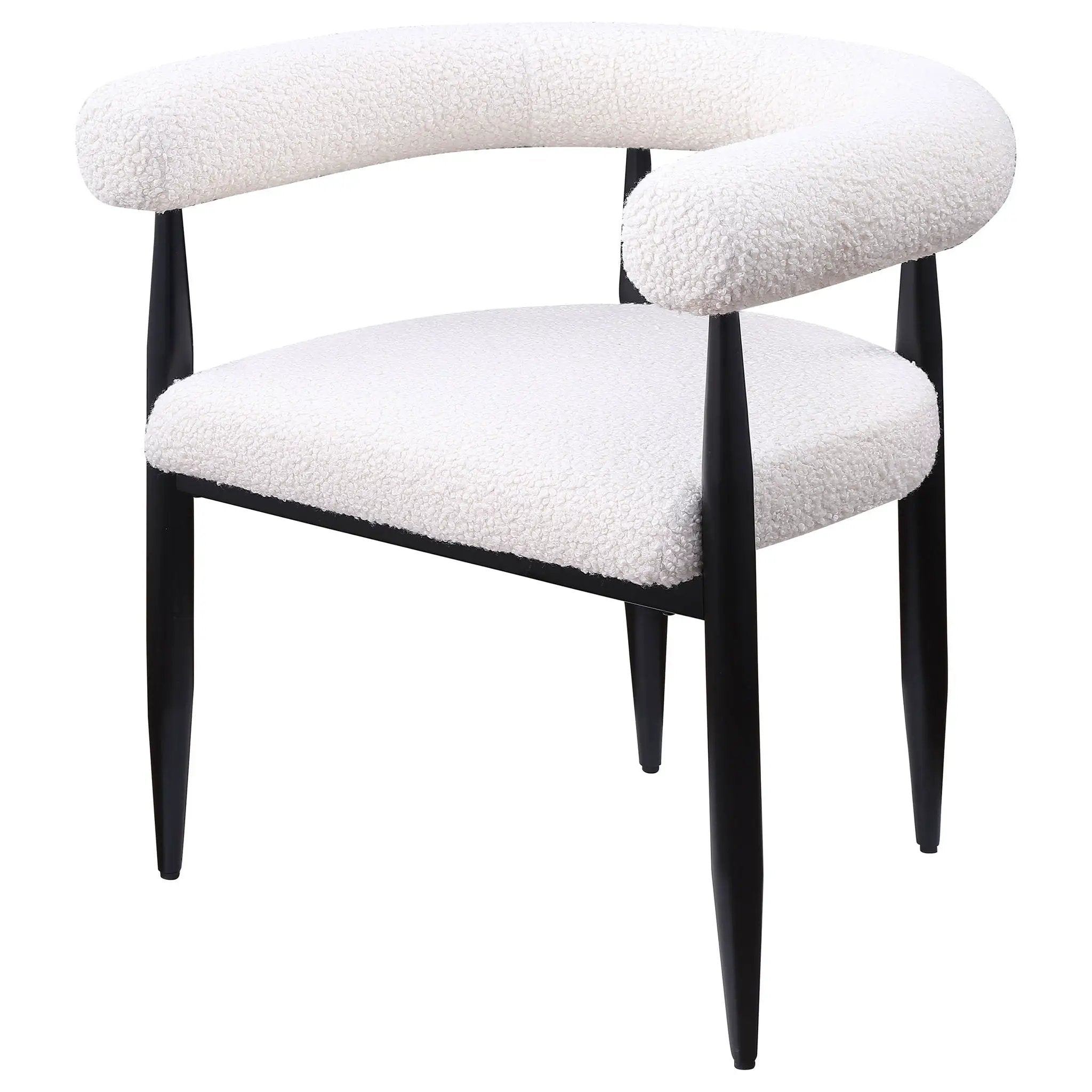 Notting - Upholstered Dining Arm Chair (Set of 2) In And Open C Shaped Backrest - Cream by HouseOfZazla