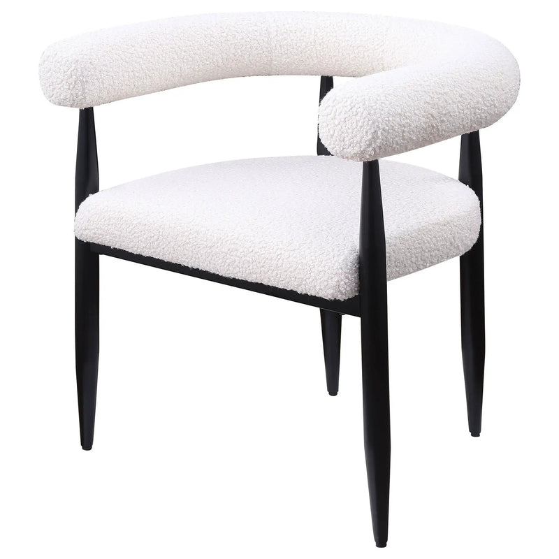 Notting - Upholstered Dining Arm Chair (Set of 2) In And Open C Shaped Backrest - Cream by HouseOfZazla