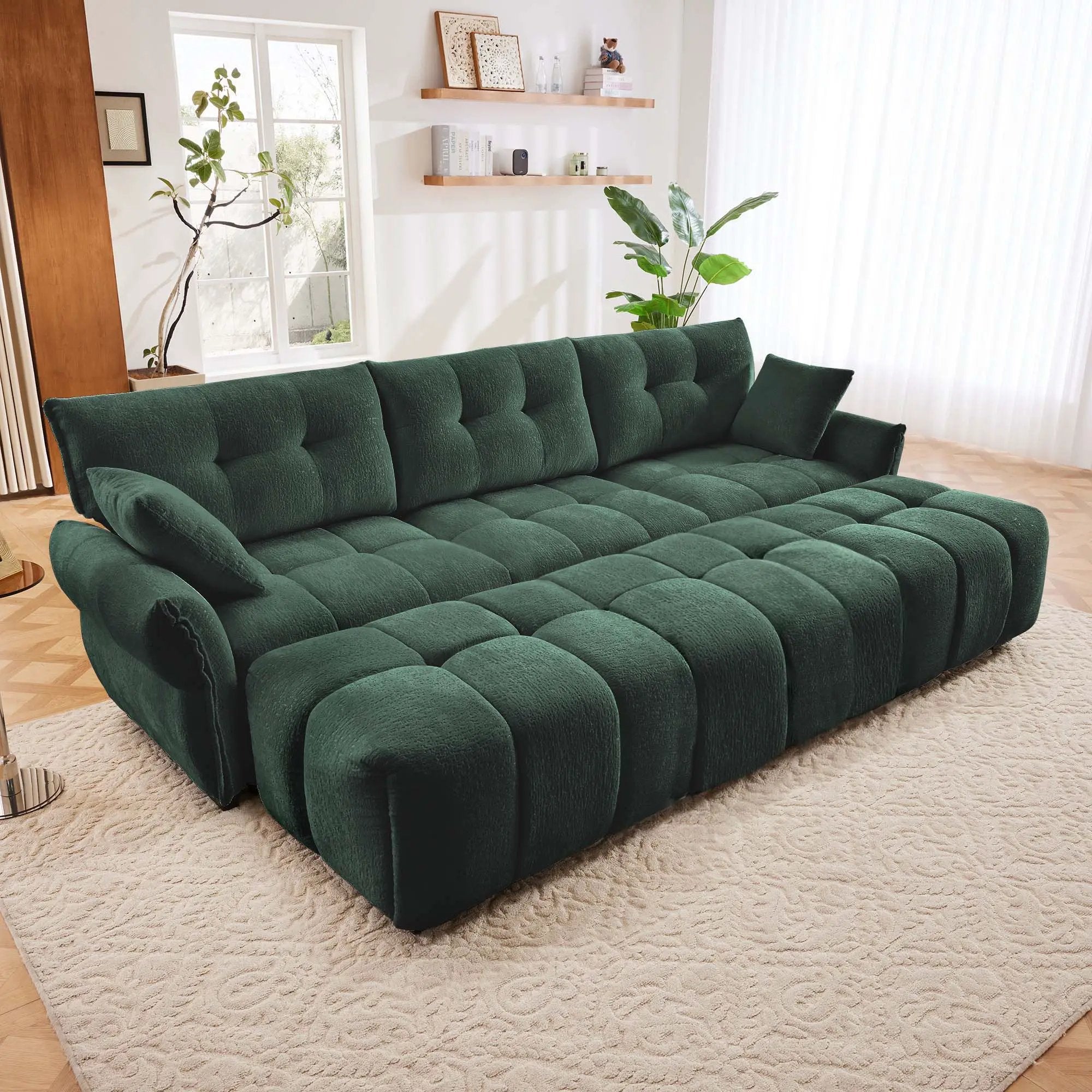 Sofa Set With Ottoman And Pillows, Textured, High Resilience Cushions by Unique Piece Furniture