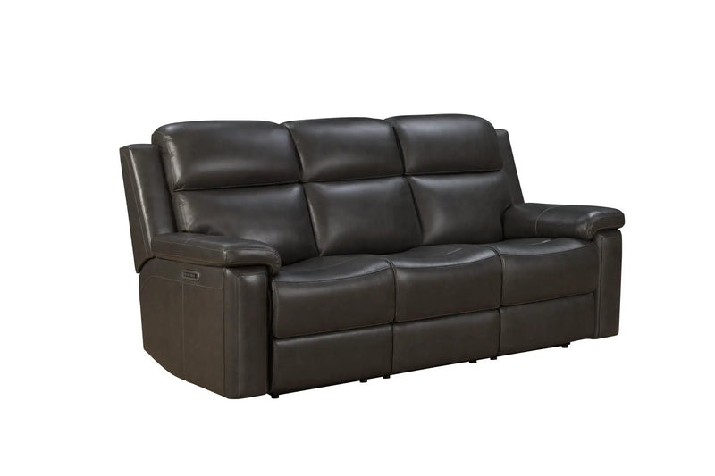 Leon - Power Sofa Recliner With Power Headrest, Power Lumbar, Heat And Massage (Dropdown Table With Smart Tabletop Control) - Smokey Gray by Unique Piece Furniture