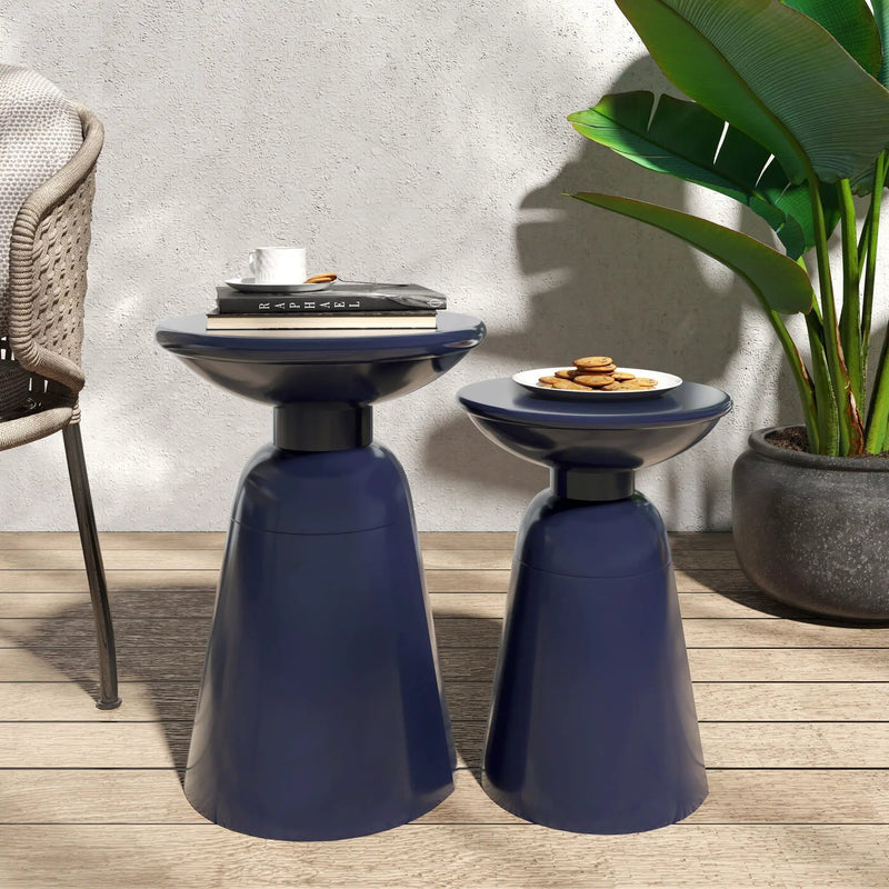 Serenita Outdoor Side Tables With Flared Design (Set of 2) by HouseOfZazla