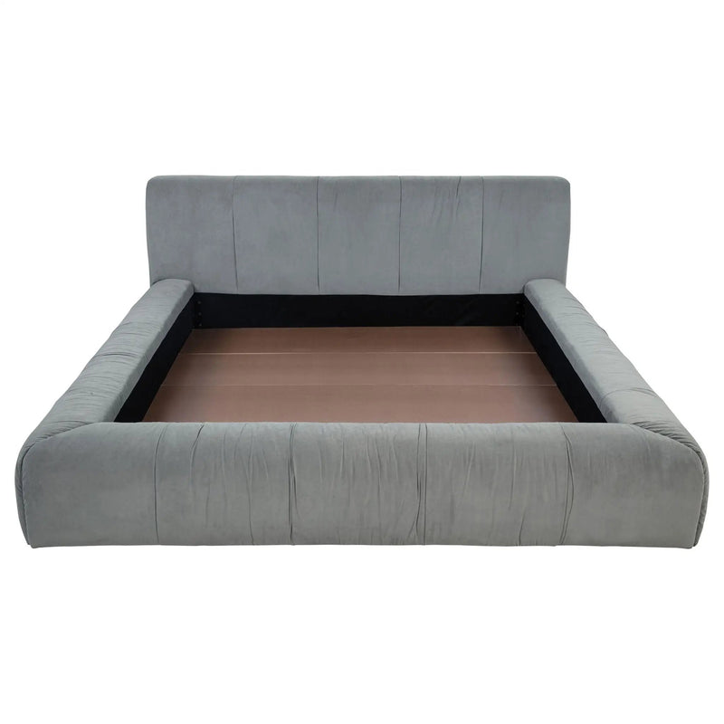 Wilshire Upholstered Eastern King Platform Bed Grey by Unique Piece Furniture