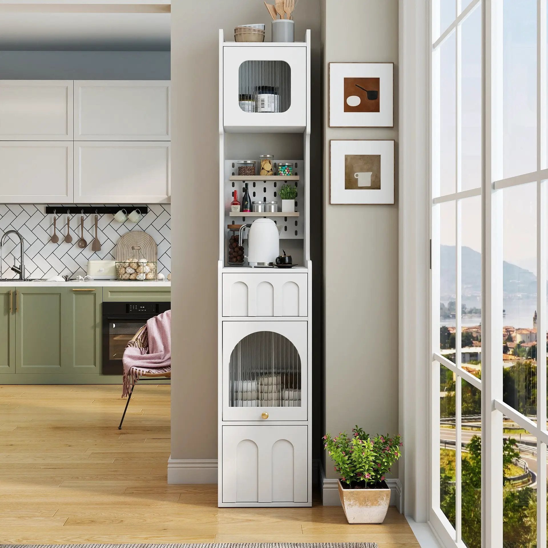 70.87" H Tall Bathroom Storage Cabinet with 1 Door and 2 Drawers by HouseOfZazla