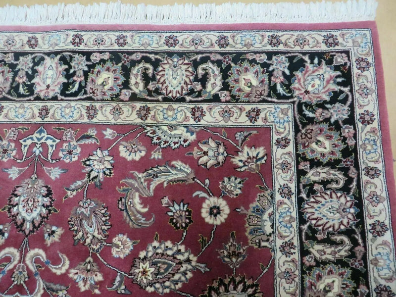 6' X 9' Vintage Handmade Fine India Floral Oriental Silk Accent Wool Rug Carpet by Jewel Rugs