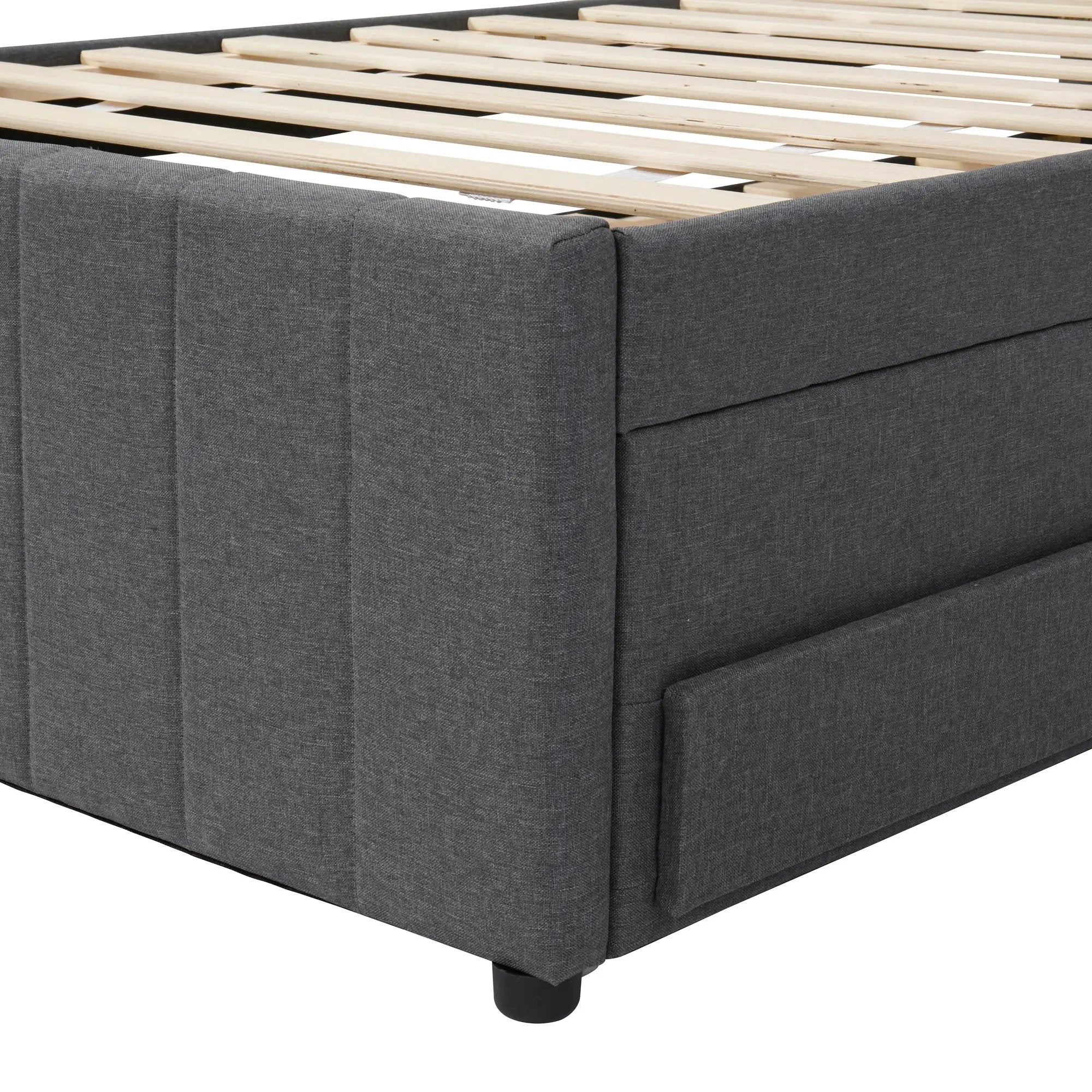 Full Size Upholstered Platform Bed with Twin Size Trundle and 3 Drawers by HouseOfZazla