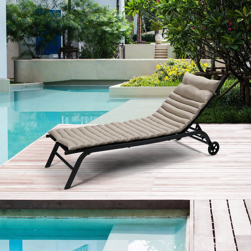 2 Piece Outdoor Chaise Lounge Chair Cushion Set by HouseOfZazla