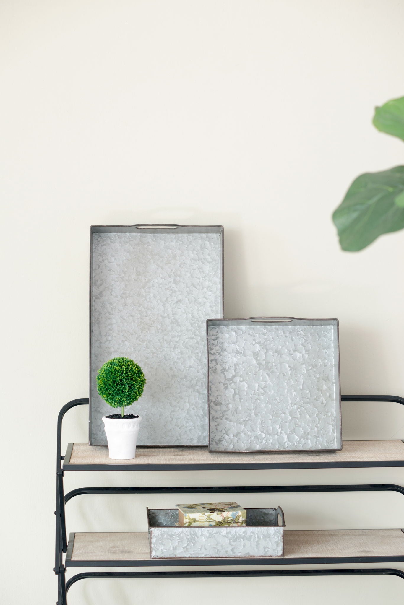 Decorative Galvanized Nesting Trays (Set of 3) - Gray by HouseOfZazla