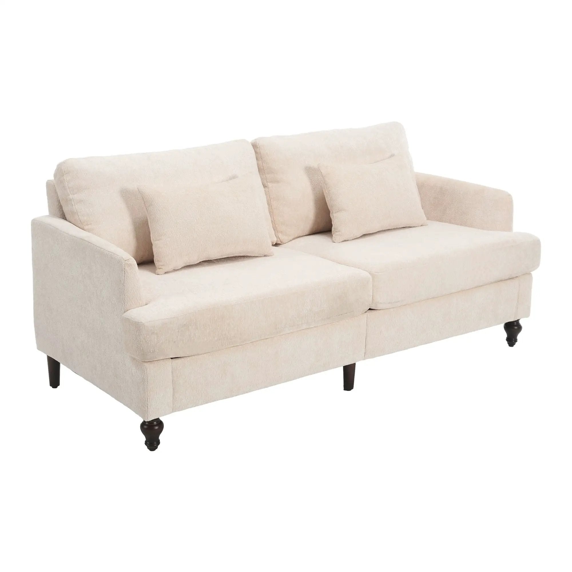 Mid Century Modern Fabric Loveseat Sofa, 2 Seat Upholstered Couch by HouseOfZazla