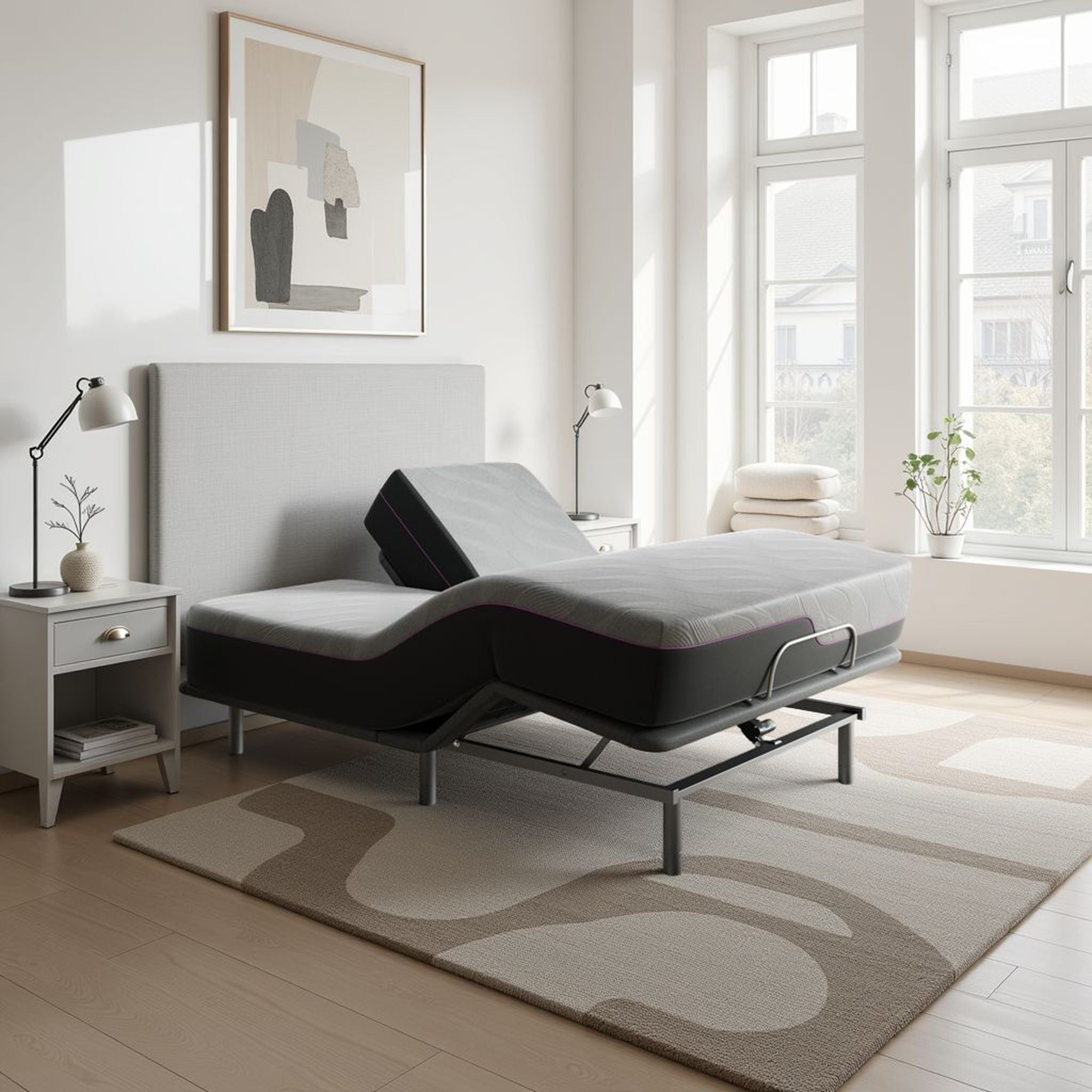 Quick Assembly Adjustable Bed Frame With Voice Activated Controls by HouseOfZazla
