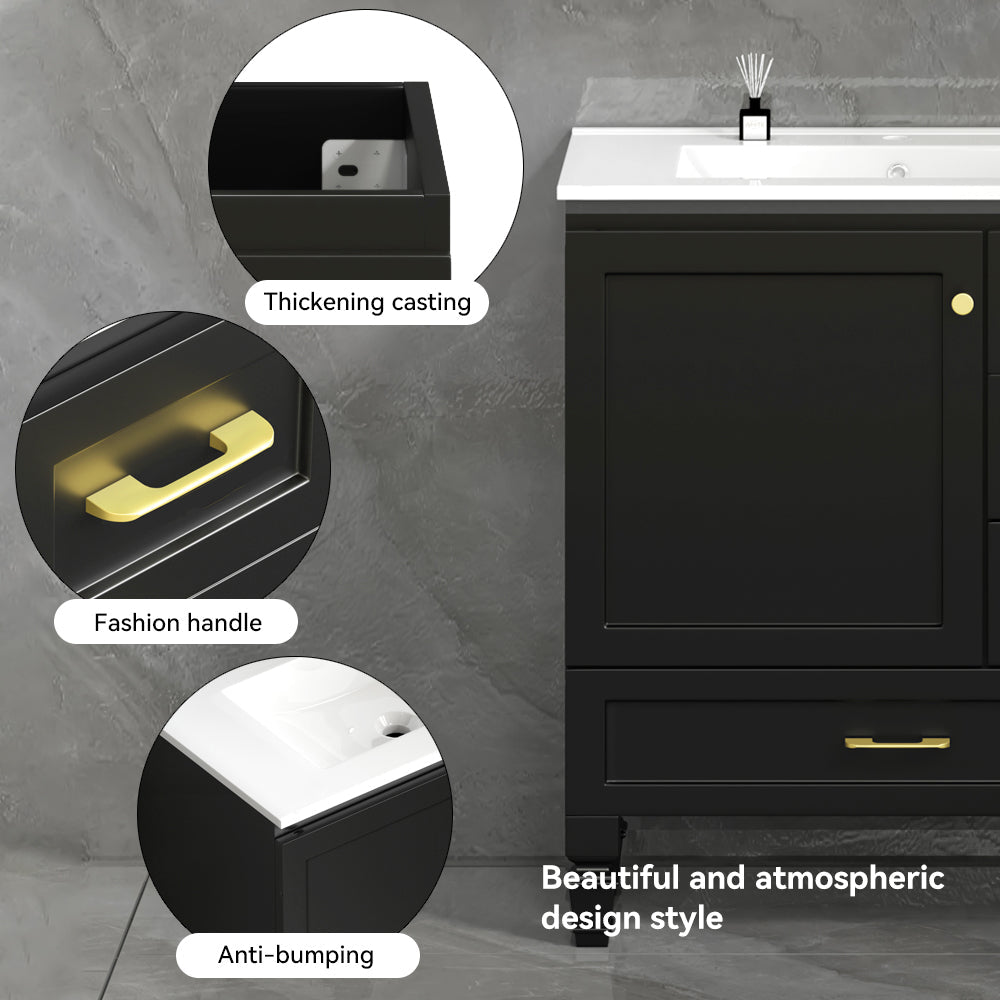 30" Black Bathroom Vanity by HouseOfZazla
