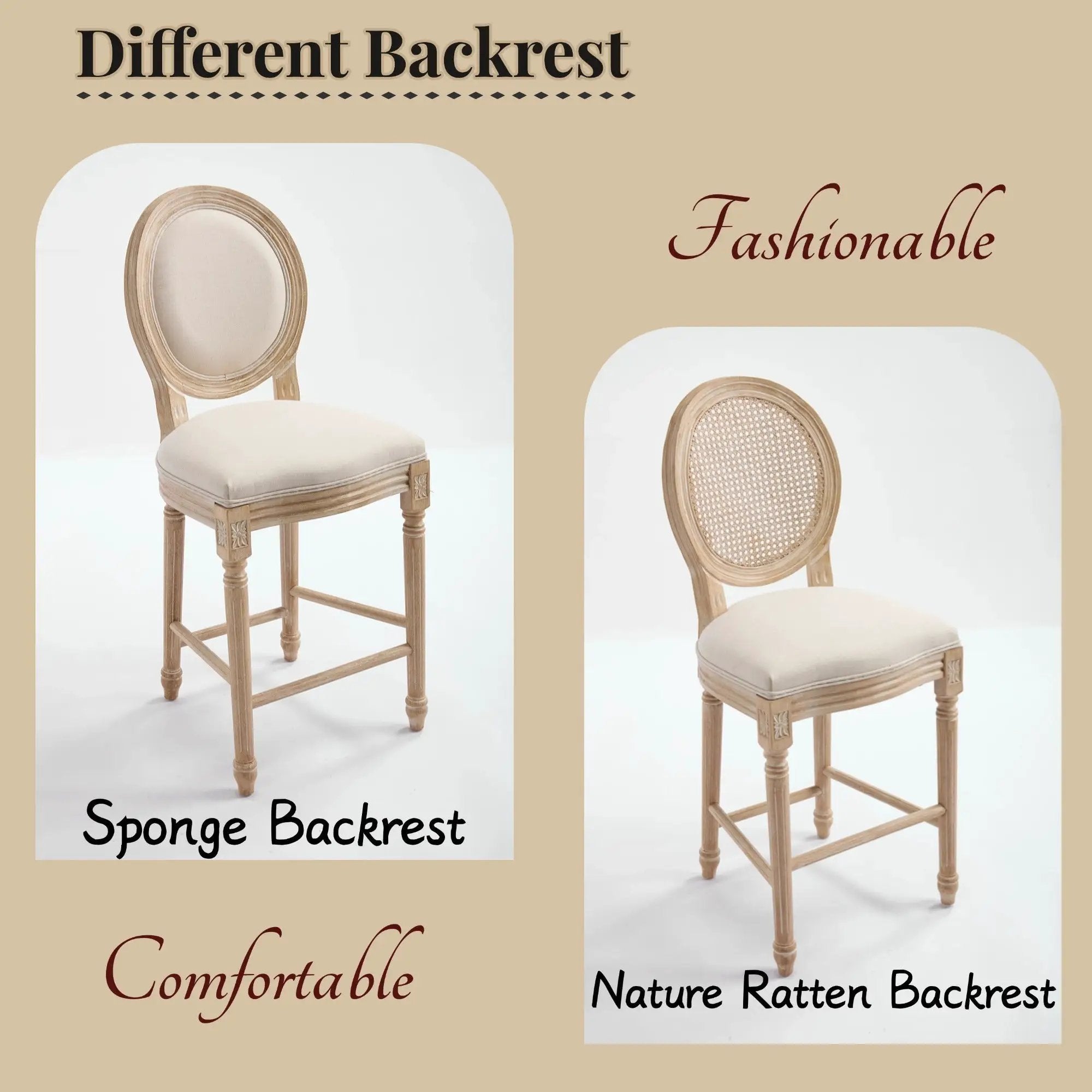 French Country 26'' Height Bar Chairs Set of 2 by HouseOfZazla