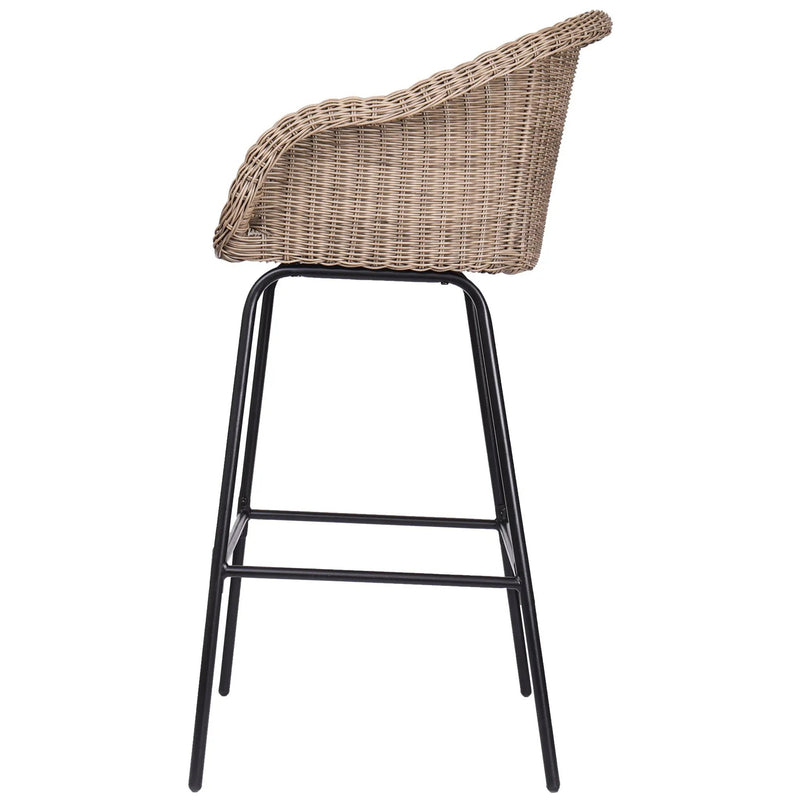 Ladd Outdoor Metal Wicker Barstool Set of 2 by HouseOfZazla