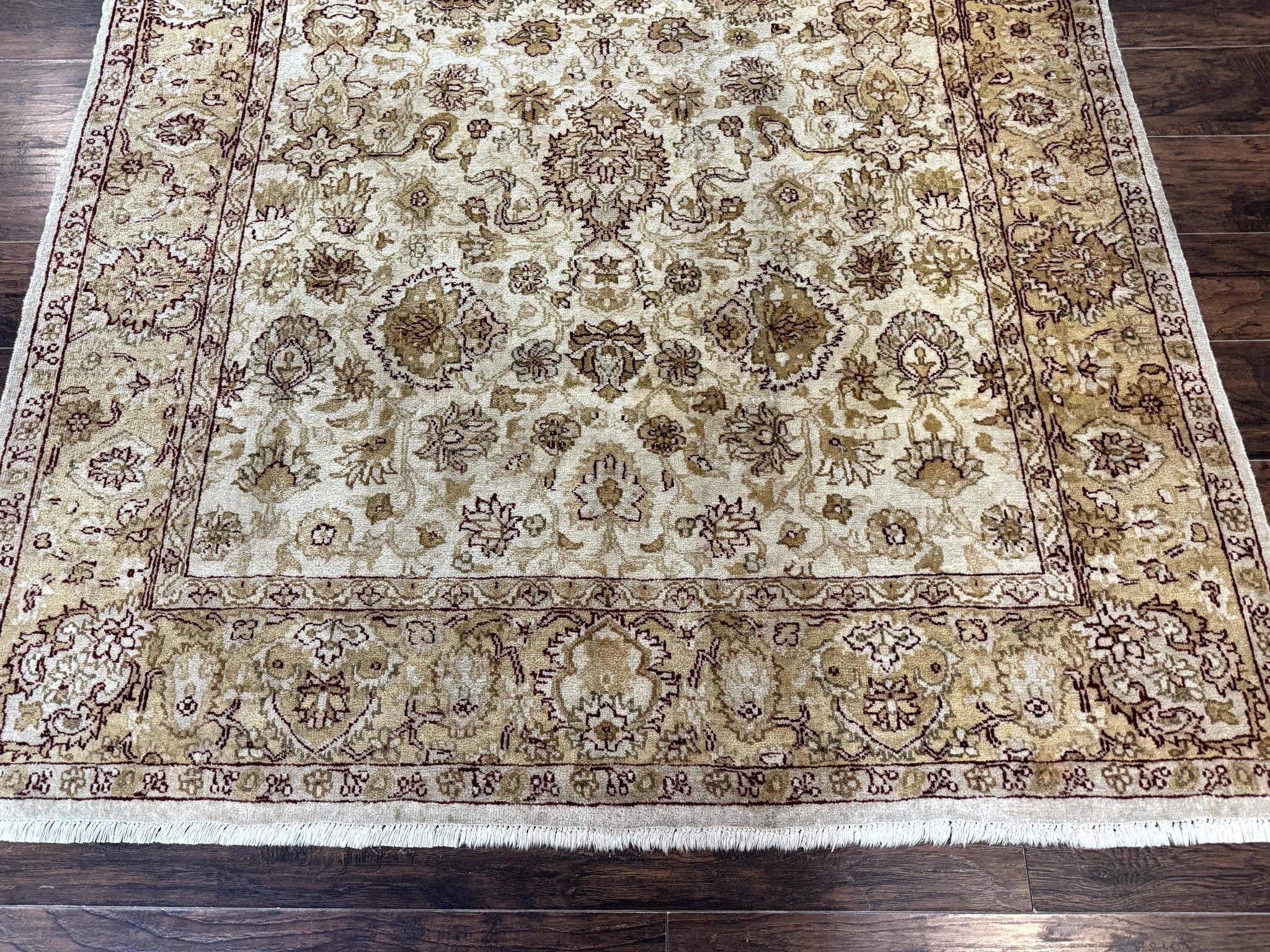 Turkish Oushak Rug 6x9, Vintage, Beige by Jewel Rugs