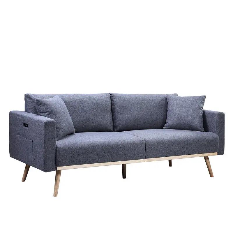 Easton - Fabric Sofa With USB Charging Ports Pockets And Pillows by Unique Piece Furniture