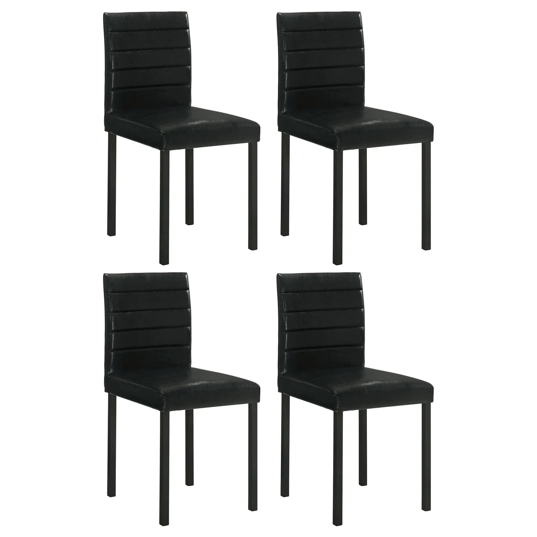 Garza Upholstered Dining Side Chair Black (Set of 4) by Unique Piece Furniture