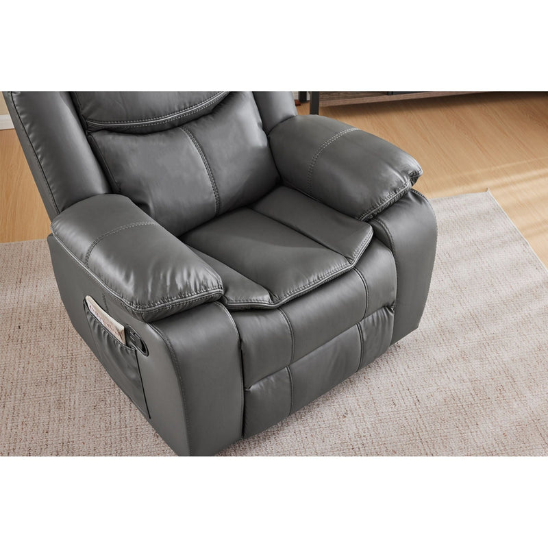 Recliner Chair With Vibration And Heating - Gray by HouseOfZazla