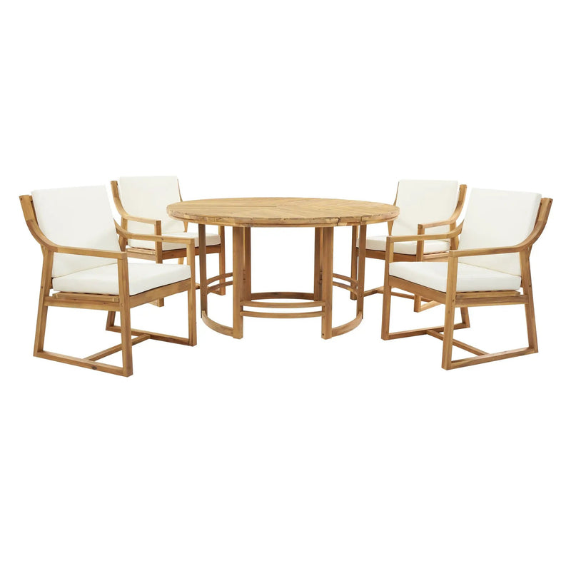Outdoor Dining Set 5-Piece Patio Table And Chairs Set with Umbrella Hole by HouseOfZazla