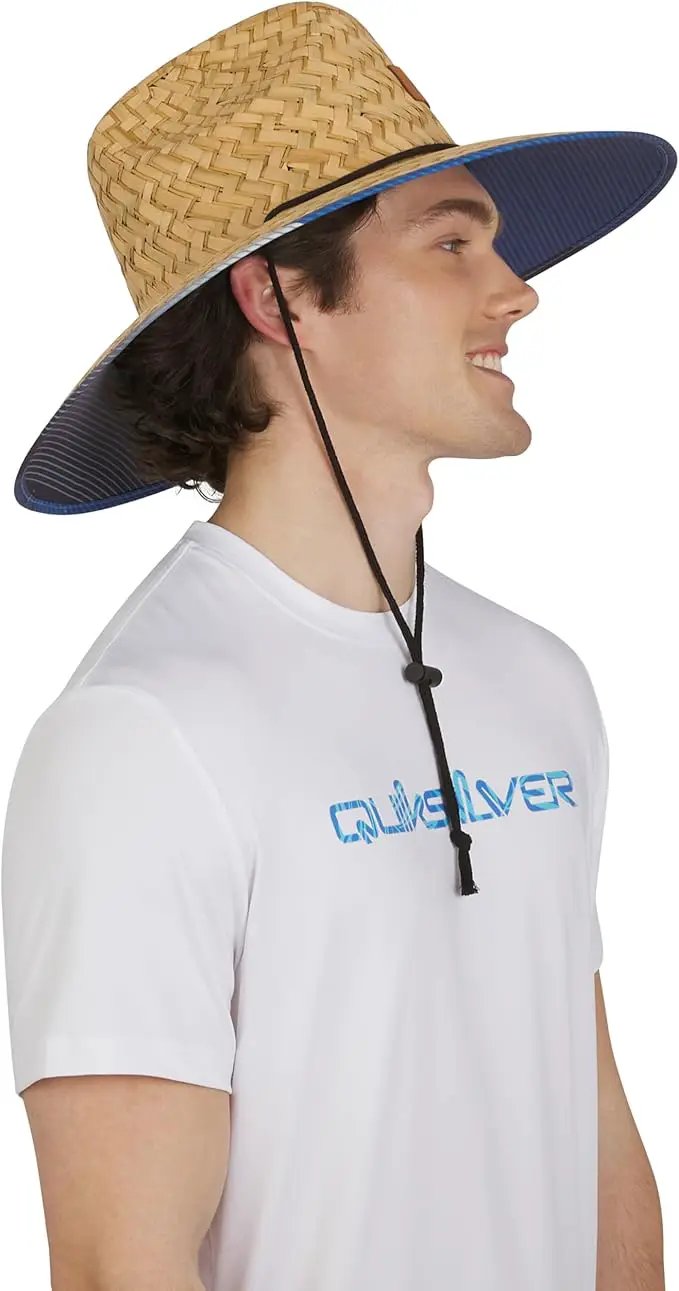 Quiksilver Men's Wide Brim Outdoor Lifeguard Straw Sun Hat by GreenHaven Gardens