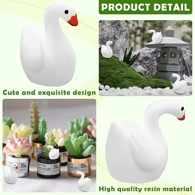 80Pcs Mini Gooses Resin Tiny Gooses Miniature Decoration Figurines Ducks Dollhouse Garden Decor Plastic Mini Animals Micro Landscape Ornament Cake DIY Craft by GreenHaven Gardens