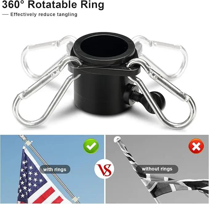 COCONUT Flag Pole for House, 5FT Black Stainless Steel Wall Mount Flagpole Suitable for 3x5 American Flags, Perfect for Yard Truck Porch Boat (Flag Pole Only) by GreenHaven Gardens