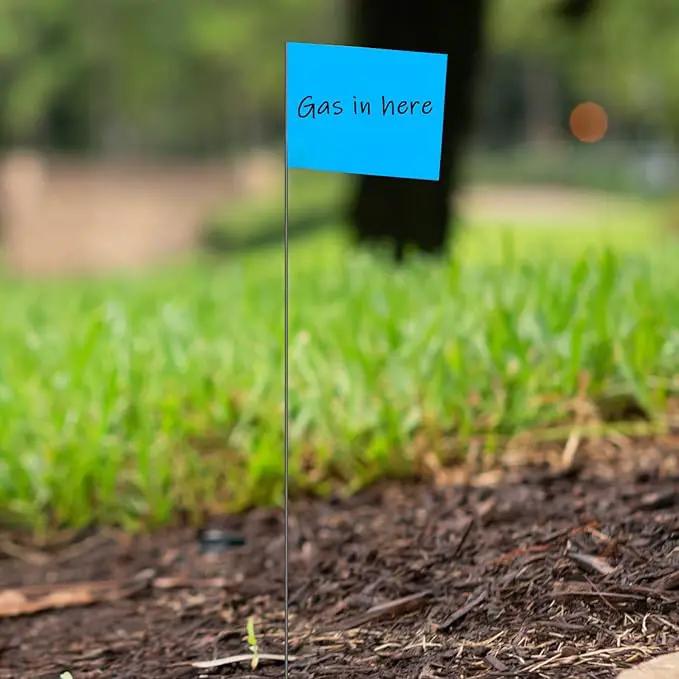 Zozen 100Pack Blue Marking Flags, Writable/15x4x5 Inch, Yard Flags for Lawn & Irrigation & Landscape & Sprinkler & Survey & Dog Training. by GreenHaven Gardens