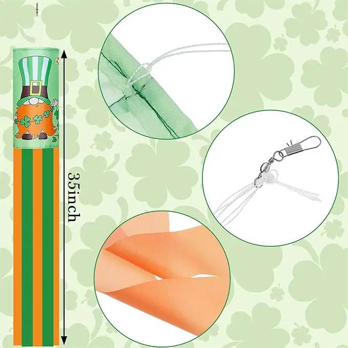 4 Pieces St. Patrick's Day Windsock Shamrock Windsock Flag Irish Green Truck Pattern Design Windsock Outdoor Hanging Decoration for St. Patrick's Day Backyard Garden Balcony Decor, 35 Inch by GreenHaven Gardens