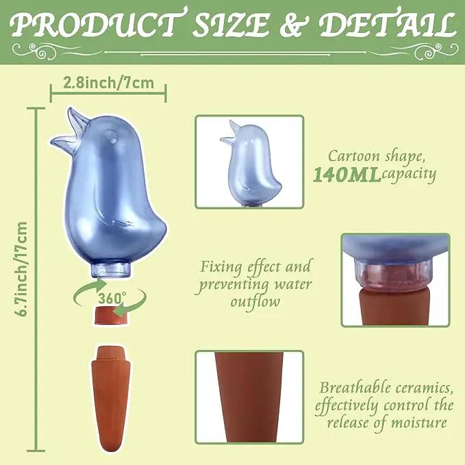 4 Pack Self Watering Spikes, Indoor Plant Watering Globes, Bird Shape Automatic Irrigation Spikes,Plant Watering Devices（Blue） by GreenHaven Gardens