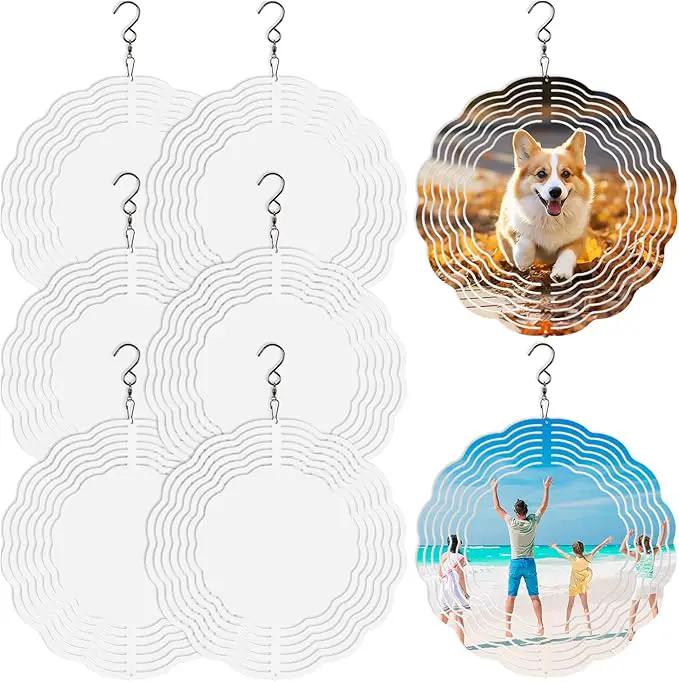 8 Pcs Sublimation Wind Spinner Blanks 8 Inch Bulk Aluminum Metal Sublimation Blanks Product Heat Press Transfer Outdoor Garden Decoration Sublimation Blank Wind Spinners for DIY Gift by GreenHaven Gardens