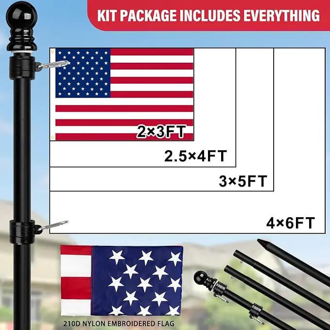 XIFAN Flag Pole Kit for Outside, 10 FT Heavy Duty Flagpole for Outdoor House in Ground, with 210D 3x5 ft American Flag & Ground Spike for Garden Yard, Residential or Commercial by GreenHaven Gardens