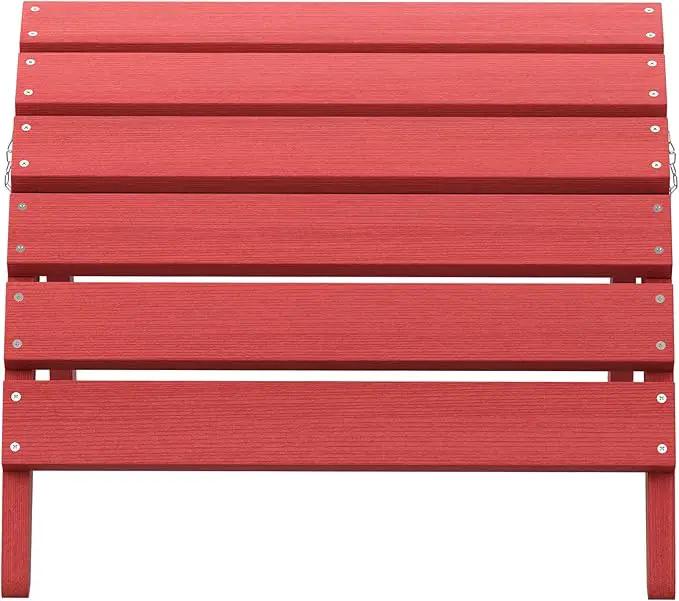 SERWALL Folding Adirondack Footrest, All Weather Adirondack Ottoman Without Assembly, Red by GreenHaven Gardens
