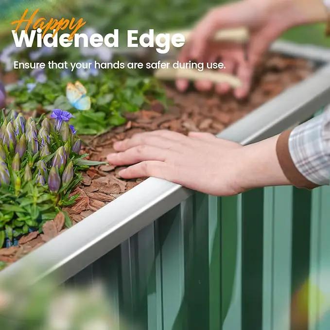 KING BIRD 68" x 36" x 24" Galvanized Raised Garden Bed Outdoor Heightened Steel Metal Planter Box for Deep-Rooted Vegetables, Flowers, Large Raised Bed Kit(Green) by GreenHaven Gardens