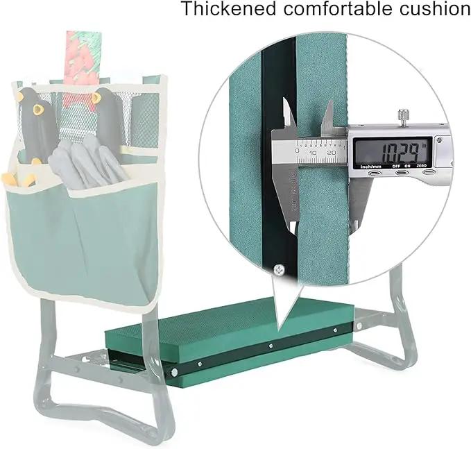 SONGMICS Garden Kneeler and Seat, Multifunctional Garden Kneeling Bench, Gardening Gifts for Women Men, Folding Gardening Stool, with 2 Tool Bags, 6-Inch Wide Kneeling Pad, Dark Green UGGK50L by GreenHaven Gardens