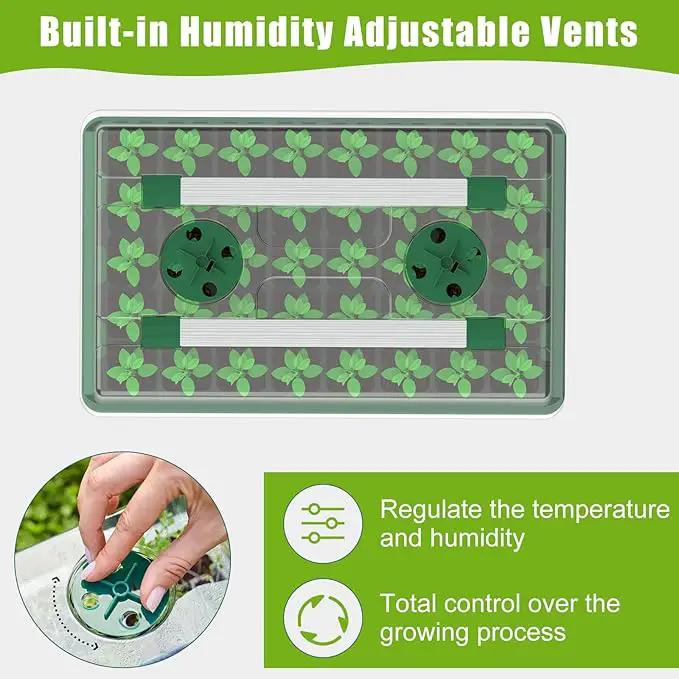 Seed Starter Tray with Grow Light, 40 Cells Seed Starter Kit with Heat Mat, Seedling Starter Trays with Humidity Domes, Automatic Timer, Adjustable Brightness Indoor Greenhouse by GreenHaven Gardens