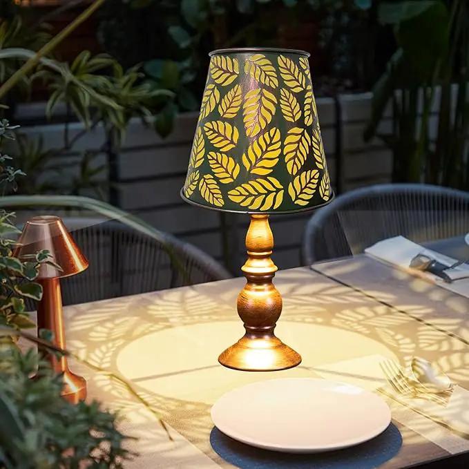 Pearlstar Solar Table Lamps - Leaf Garden Waterproof Cordless Solar Table Lamps for Patio Garden Pathway Yard by GreenHaven Gardens