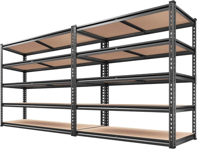 REIBII 2000LBS Garage Shelving Heavy Duty 72''H Storage Shelves 5 Tier Heavy Duty Shelving, Adjustable Metal Shelves for Garage Pantry Closet Kitchen Basement 35.5" W x72 H x 15.8" D, 2 Pack by GreenHaven Gardens
