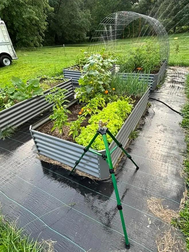 A ANLEOLIFE 8X4X1.5ft Galvanized Raised Garden Bed Kit, Rectangular Large Metal Deep Root Planters for Outdoor Plants Vegetables Flowers Herb, 359 Gallon Capacity- Quartz Grey by GreenHaven Gardens