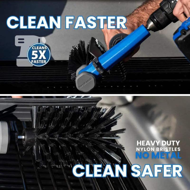 Grill Brush, Cleaning Kit, Drill Attachment, Grill Cleaner, No Metal, BBQ Grill Brush, Perfect for Removing Rust, Grime, Grease, and More by GreenHaven Gardens