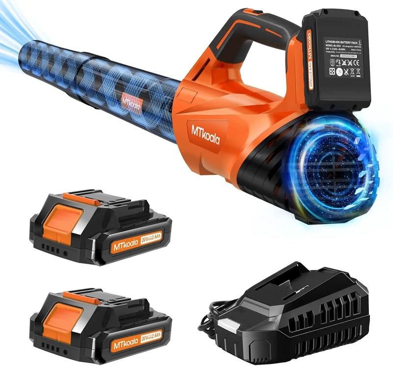 2025 Upgrade Leaf Blower, Leaf Blower Cordless with 2 * 2.6AH Batteries and Fast Charger, 450CFM &150MPH and 2 Speed Mode, Lightweight Electric Leaf Blowers for Lawn,Yard, Leaves, Dust,Snow Care by GreenHaven Gardens
