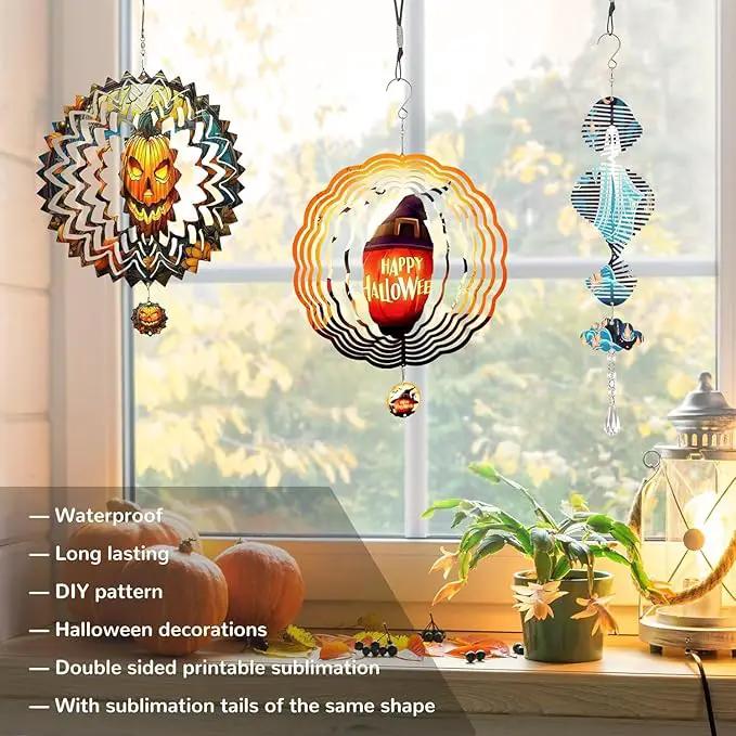 Sublimation Wind Spinner Blanks, 8 Pack 10 Inch 3D Aluminum Metal Hanging Wind Spinner Bulk Sublimation Blanks for Garden Yard Outdoor, Window Porch Decoration for Heat Press Transfer DIY Gift by GreenHaven Gardens