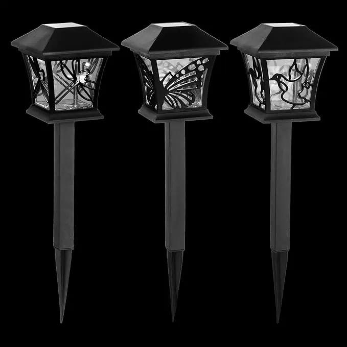Alpine Corporation Solar-Powered Nature Inspired Pathway Lights, 3-Piece by GreenHaven Gardens