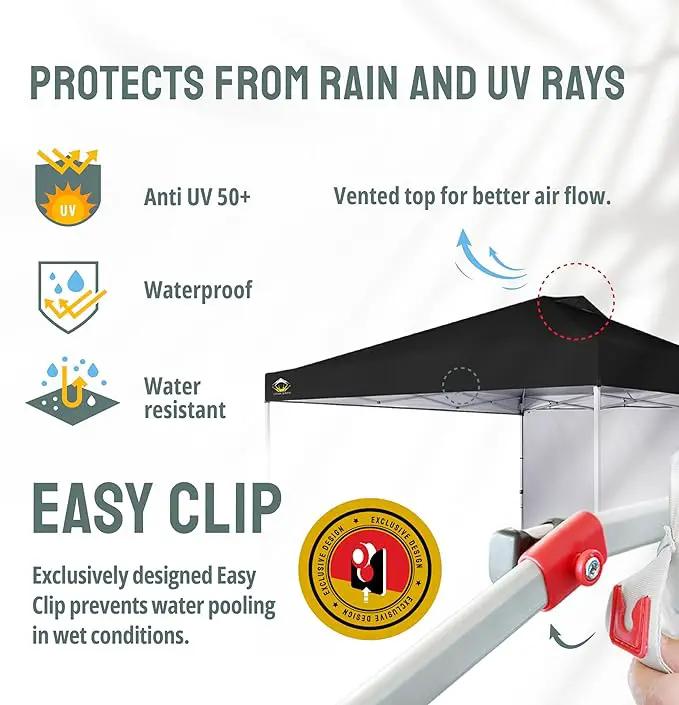 CROWN SHADES 12x12 Pop Up Canopy Tent Instant Commercial with 150D Silver Coated Fabric Including 1 Removable Sidewall, 4 Ropes, 8 Stakes, Weight Bags, STO 'N Go Bag, Black by GreenHaven Gardens