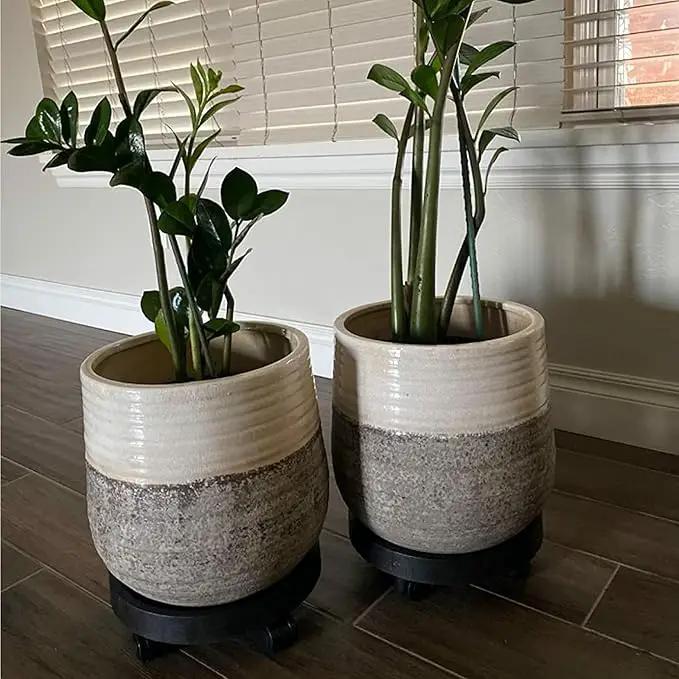2 Pack of 12.6 Inch Heavy Duty Plant Caddy with Wheels,Rolling Plant Stand Pot Trolley,Wheeled Planter Saucer Tray,Potted Flower Mover Dolly with Casters Round Coaster for Indoor Outdoor by GreenHaven Gardens