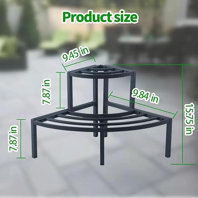 Aluminum 2-Tier Plant Stand Lightweight, Sturdy, and Rust-Free Corner Shelf Ladder Rack Perfect for Indoor and Outdoor Greenery Display by GreenHaven Gardens