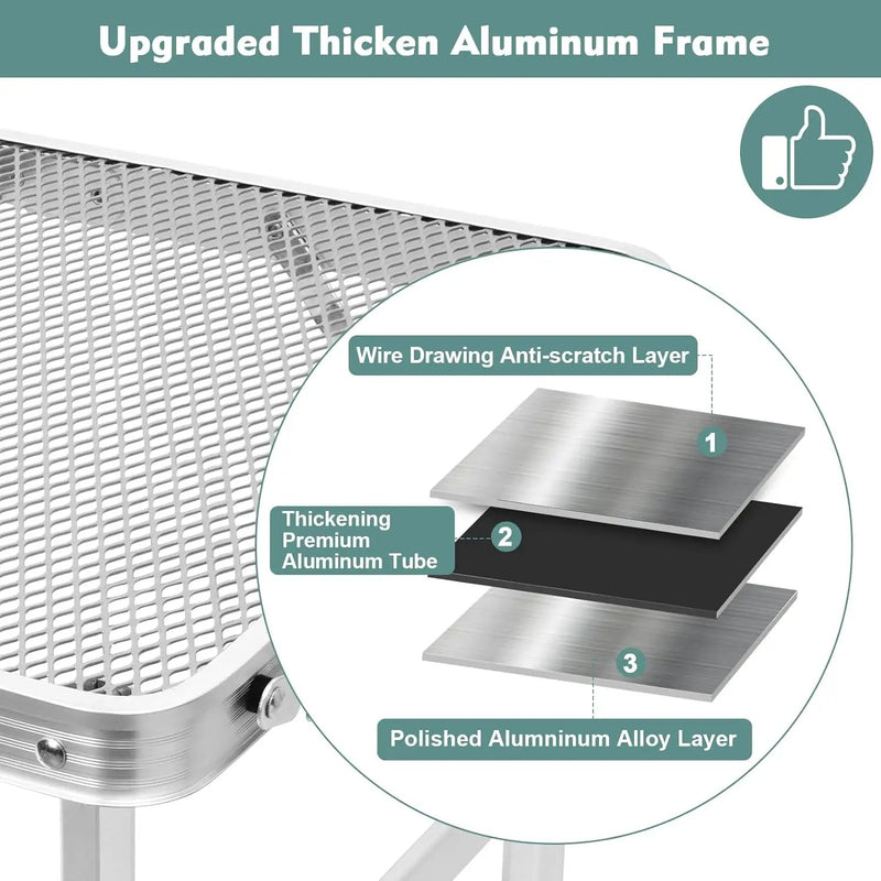 Folding Table, Easy for Storage, Compact and Portable Picnic Table for Grill, Outdoor Camping, Garden, Patio, Dining, BBQ, Party, Market, 3Ft (Medium, Silver) by GreenHaven Gardens
