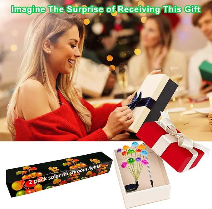 Solar Garden Lights, 2 Pack Solar Mushroom Lights Outdoor, Gifts for Woman Mom Grandmom Mothers Day, Upgraded 24LED Mushroom Flower Light Yard Decor Outside Waterproof for Lawn Front Porch Patio by GreenHaven Gardens