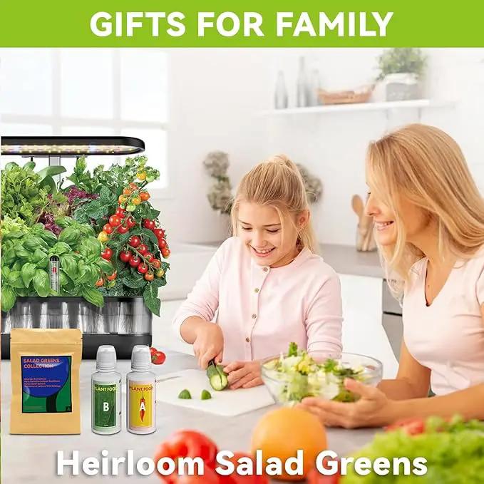 Salad Greens Seed Pod Kit for AeroGarden Hydroponics Growing System, Indoor Home Garden with American Fast/Paris Island/Buttercrunch Lettuce, Swiss Chard, Spinach, Cauliflower and Wild Cabbage, 7 Pods by GreenHaven Gardens